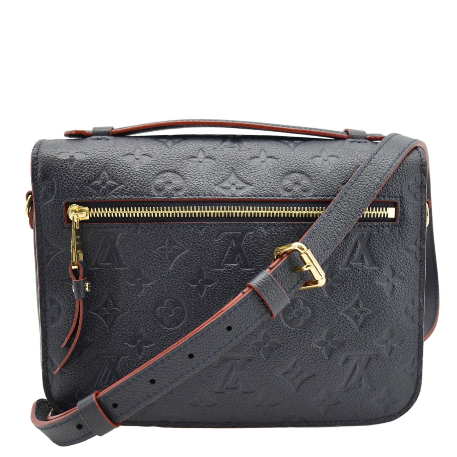 LOUIS VUITTON Metis Pochette Empreinte Leather Crossbody Bag Navy Blue