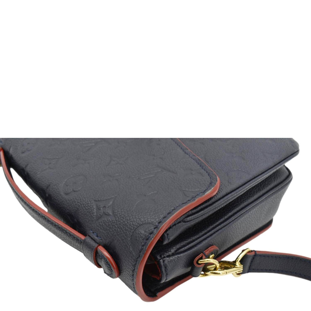 LOUIS VUITTON Metis Pochette Empreinte Leather Crossbody Bag Navy Blue