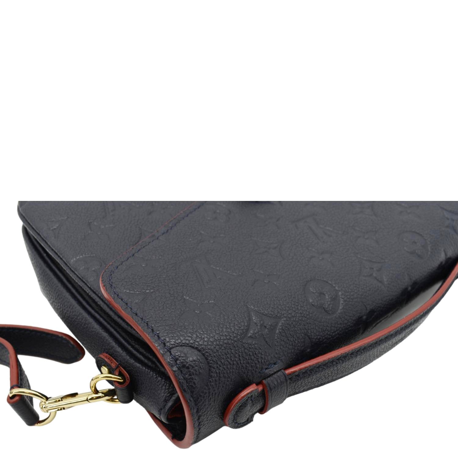 LOUIS VUITTON Metis Pochette Empreinte Leather Crossbody Bag Navy Blue