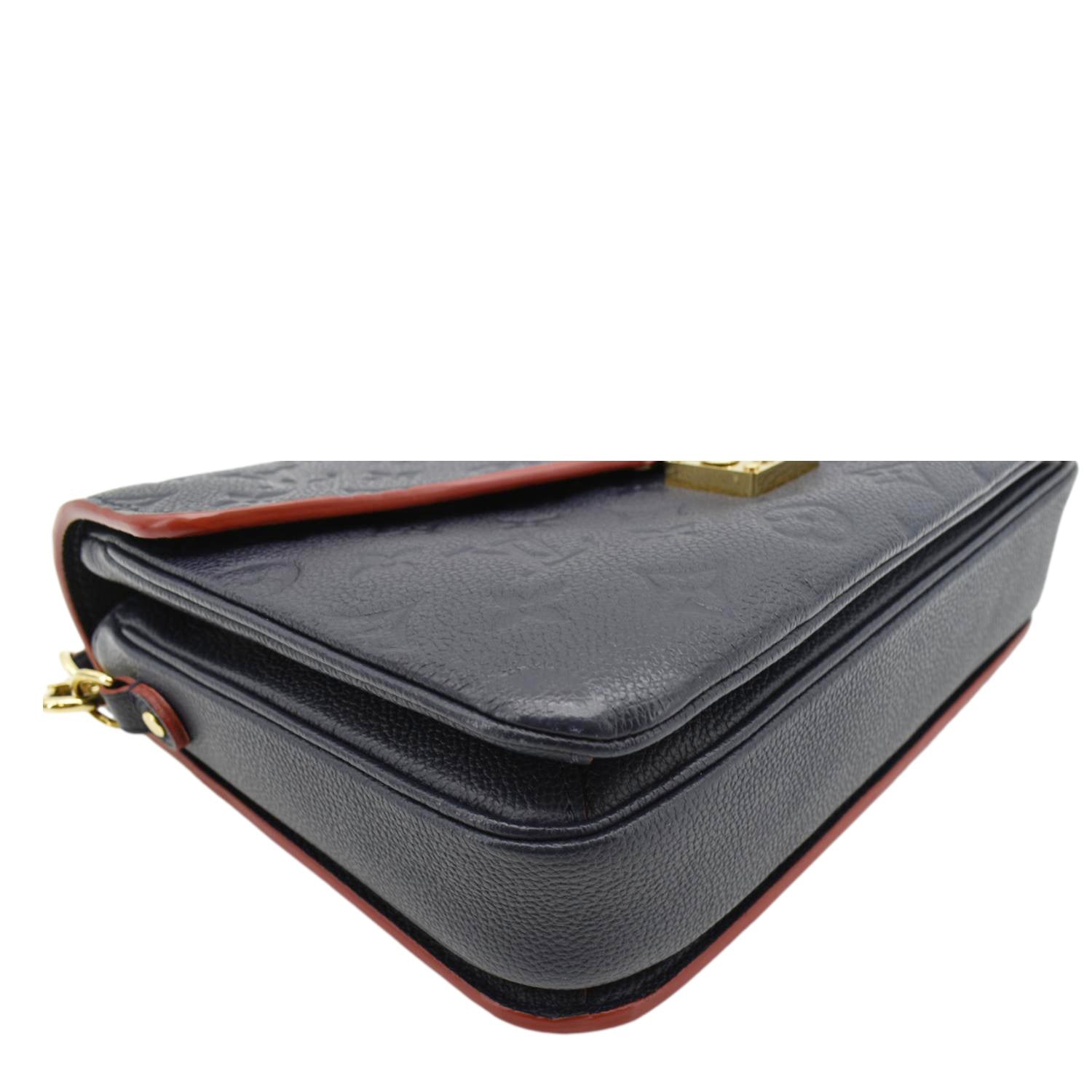 LOUIS VUITTON Metis Pochette Empreinte Leather Crossbody Bag Navy Blue