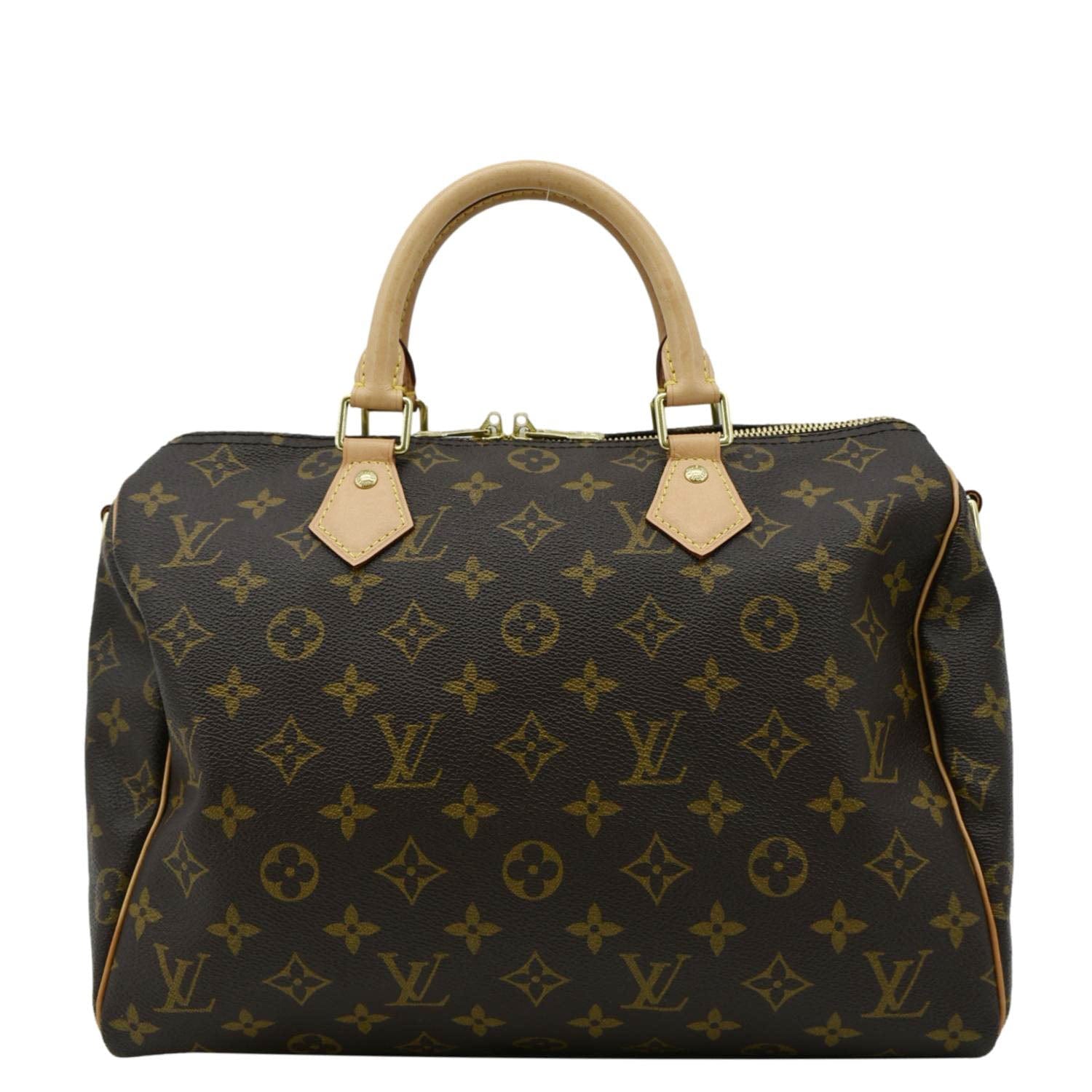 LOUIS VUITTON  Speedy 30 Monogram Canvas Satchel Bag Brown