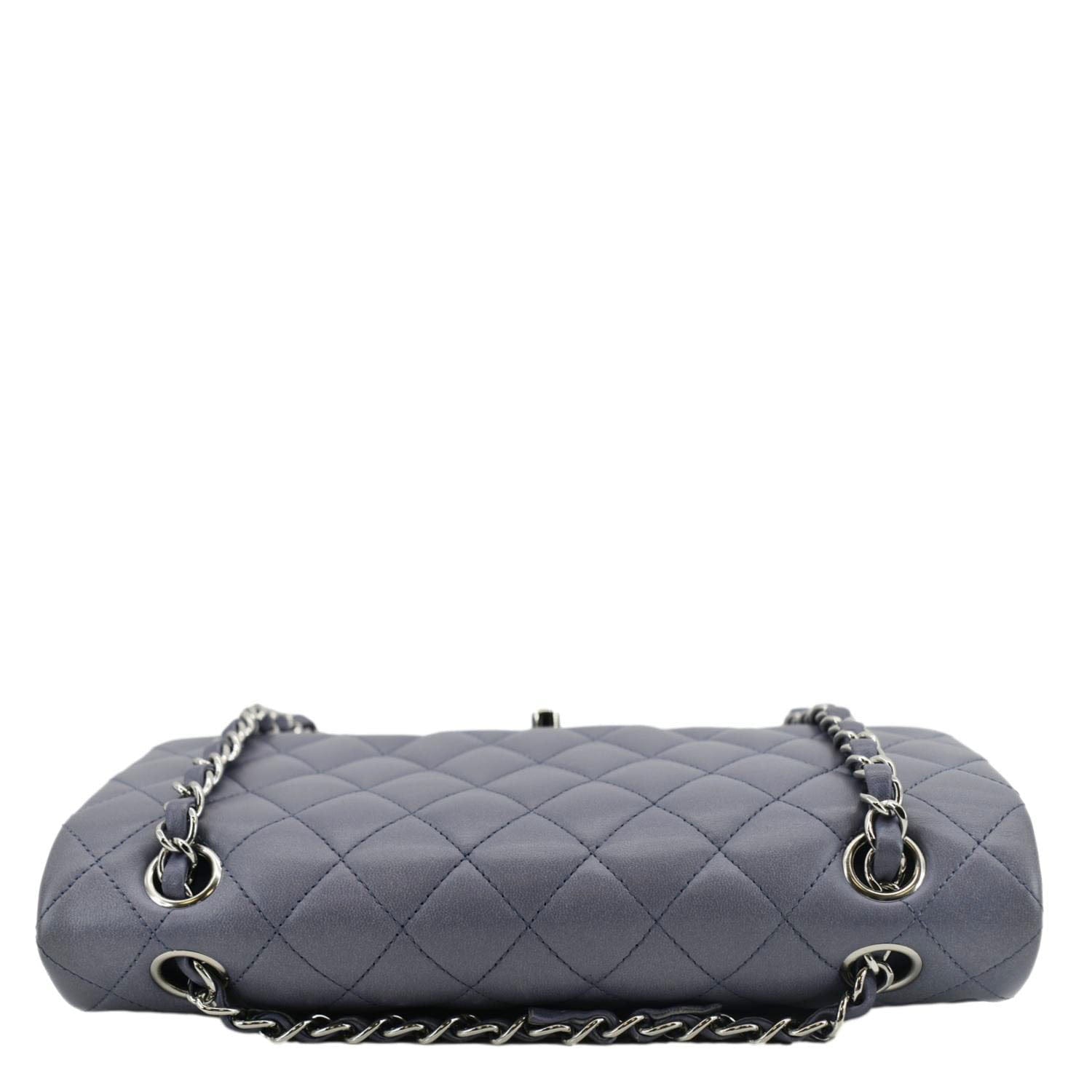 Chanel Classic Double Flap Quilted Leather Shoulder Bag Lavender