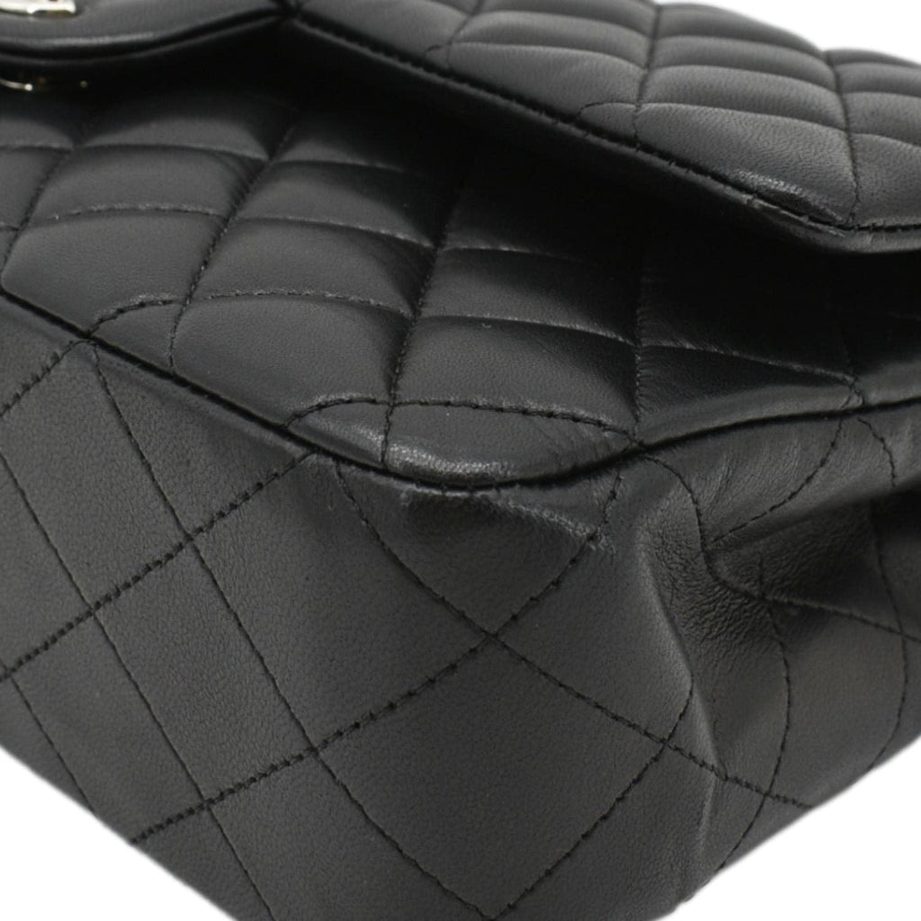Chanel Classic Medium Double Flap Quilted Leather Shoulder Bag Black