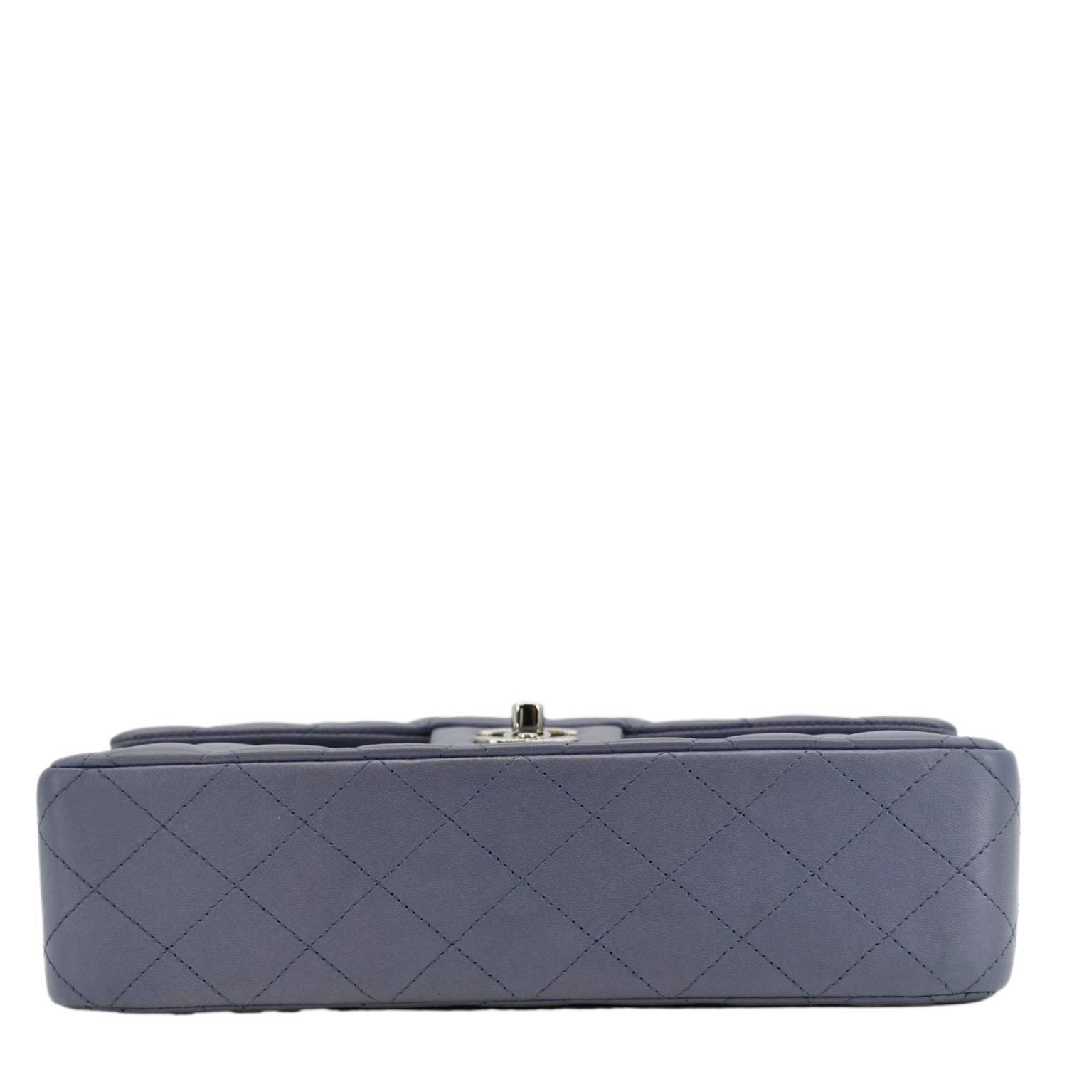 Chanel Classic Double Flap Quilted Leather Shoulder Bag Lavender