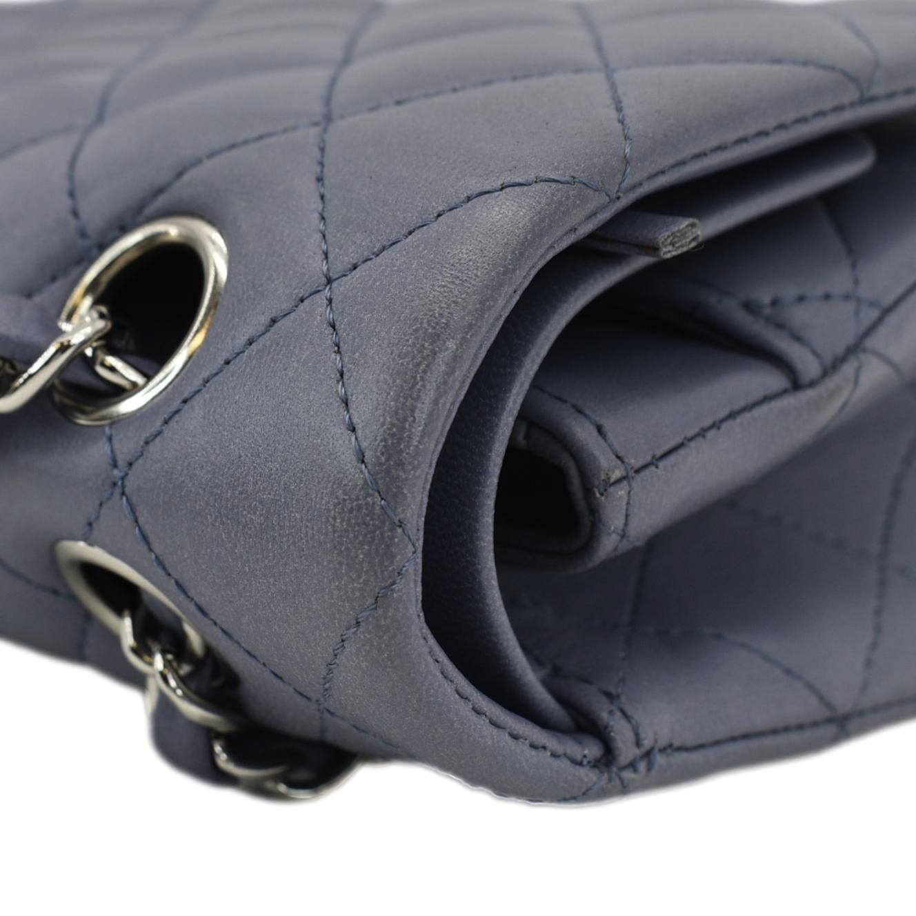 Chanel Classic Double Flap Quilted Leather Shoulder Bag Lavender