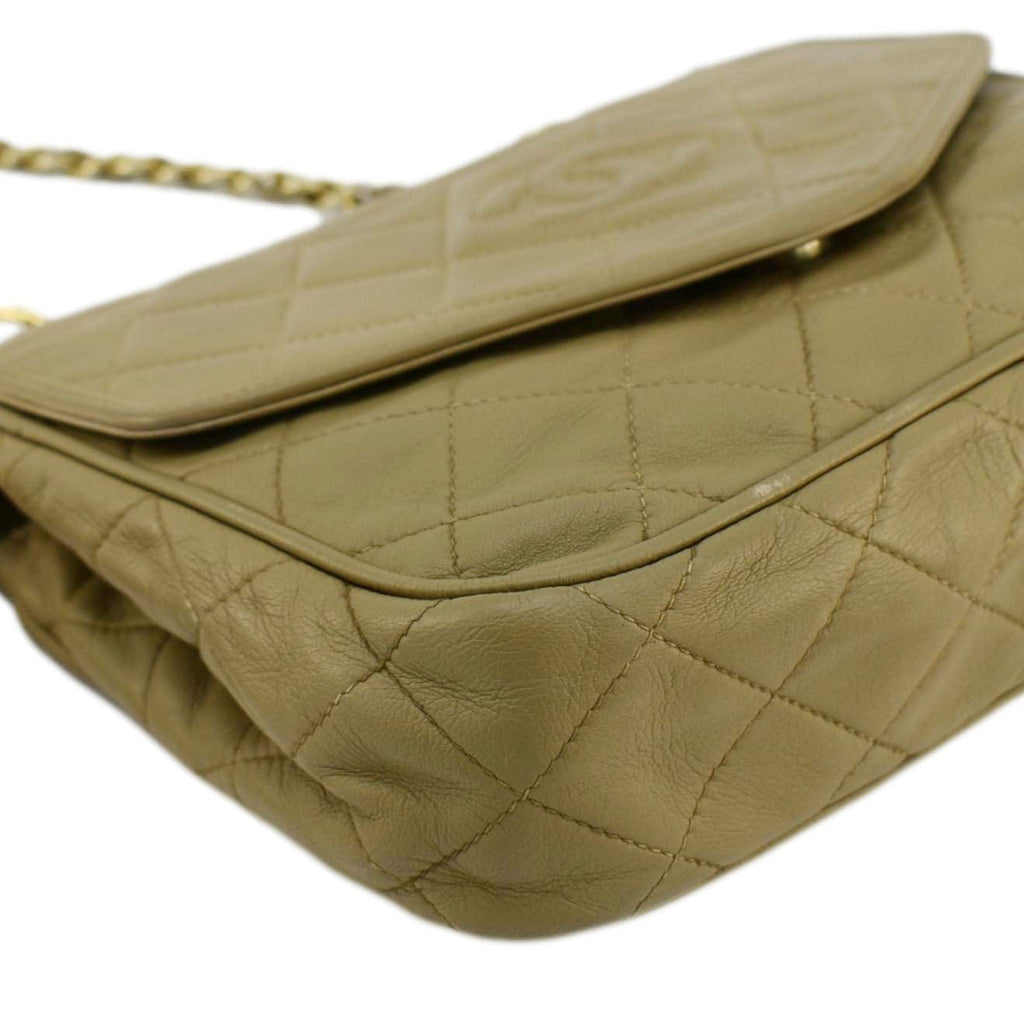 Chanel Tassel Flap Quilted Leather Camera Case Shoulder Bag Beige