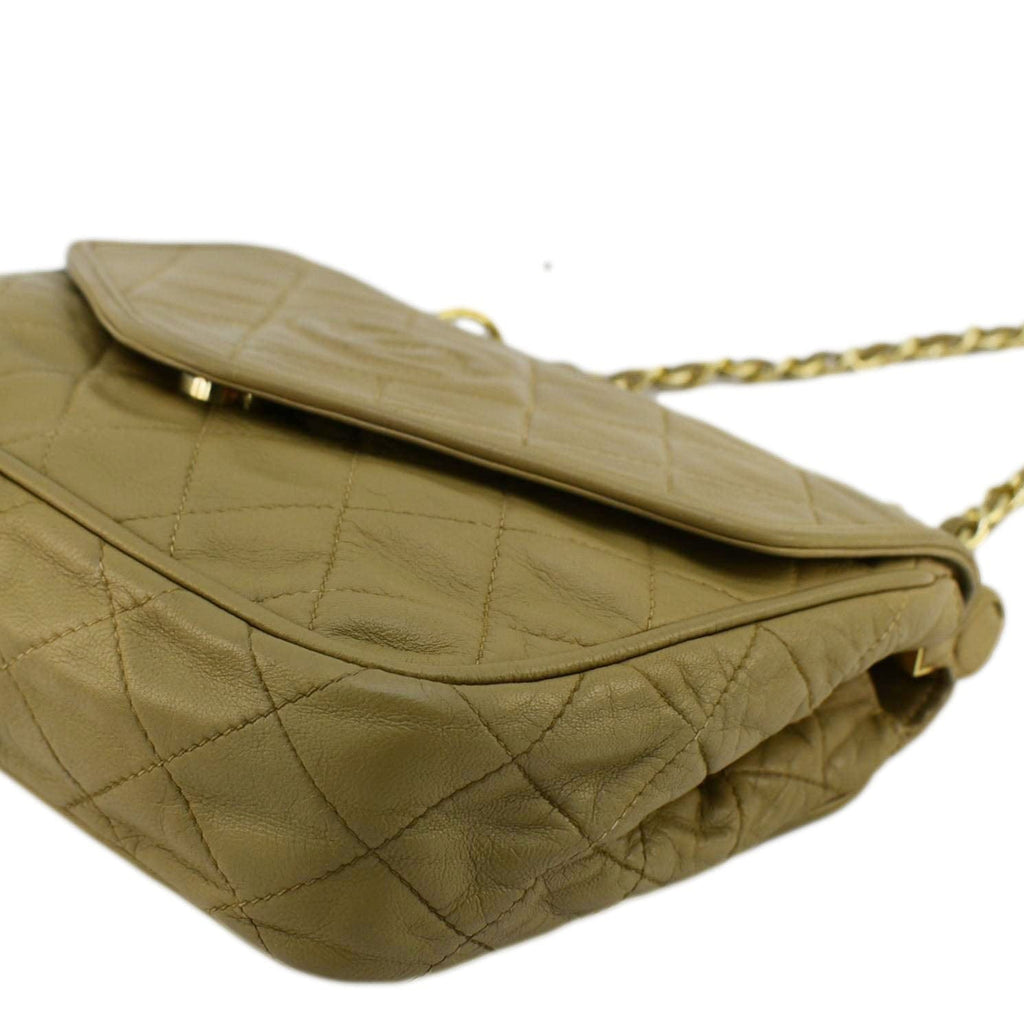Chanel Tassel Flap Quilted Leather Camera Case Shoulder Bag Beige