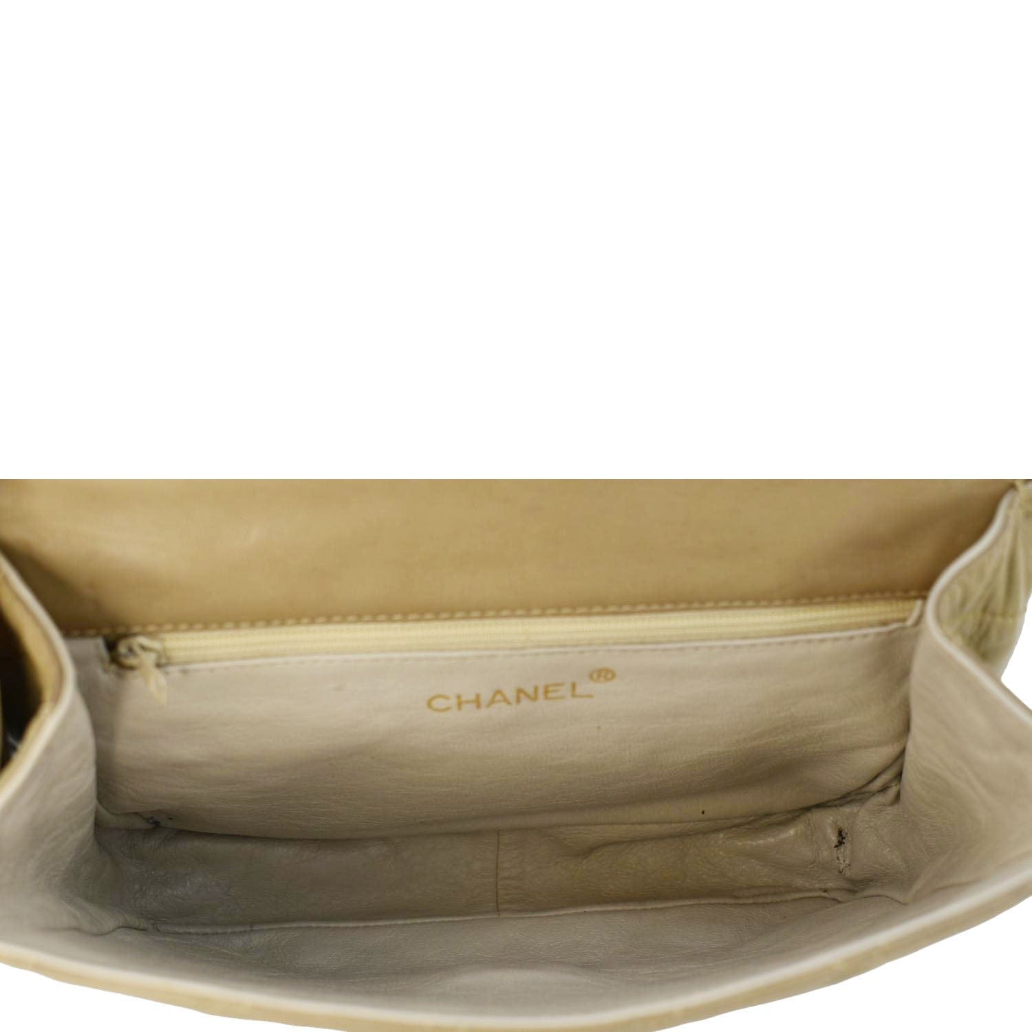 Chanel Tassel Flap Quilted Leather Camera Case Shoulder Bag Beige