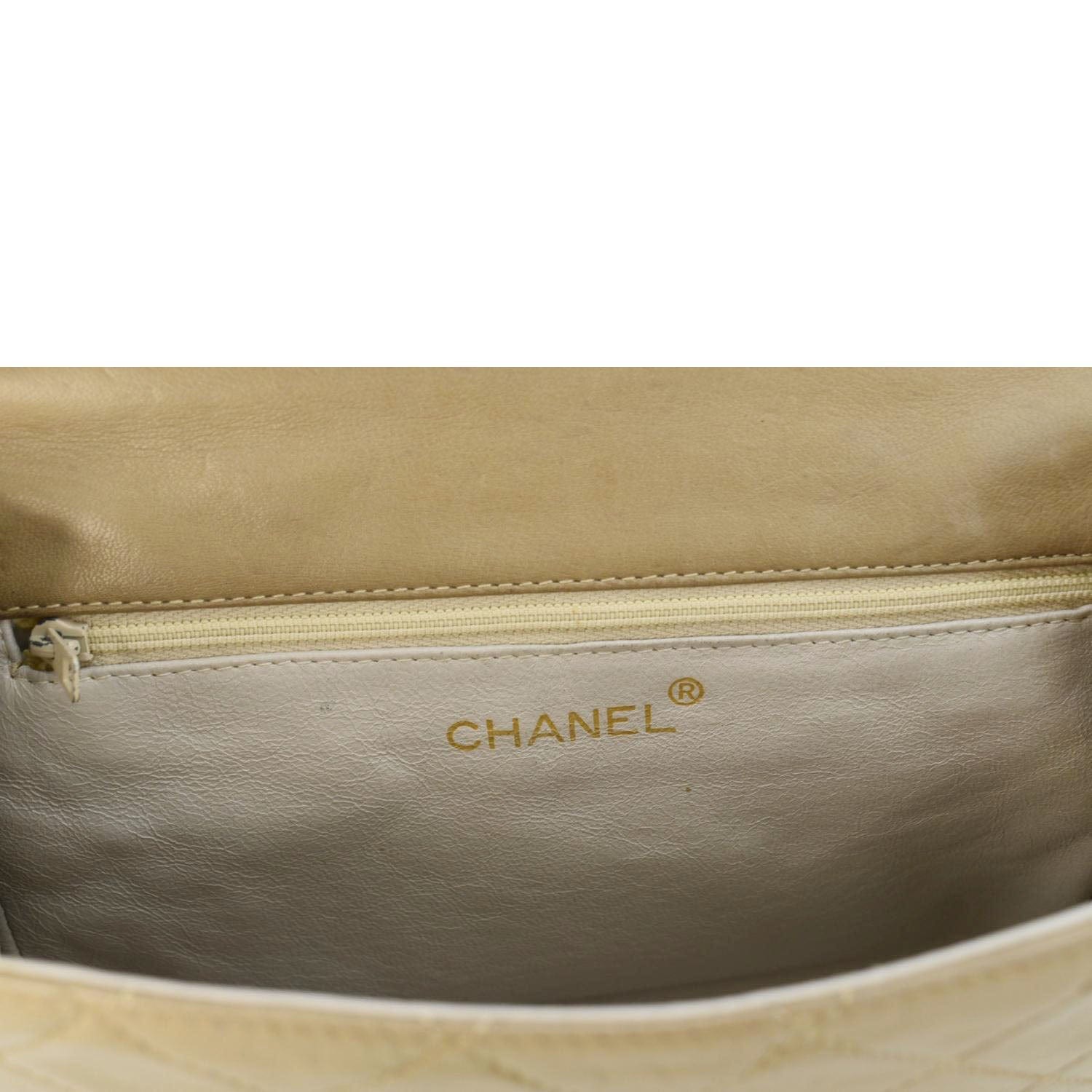 Chanel Tassel Flap Quilted Leather Camera Case Shoulder Bag Beige