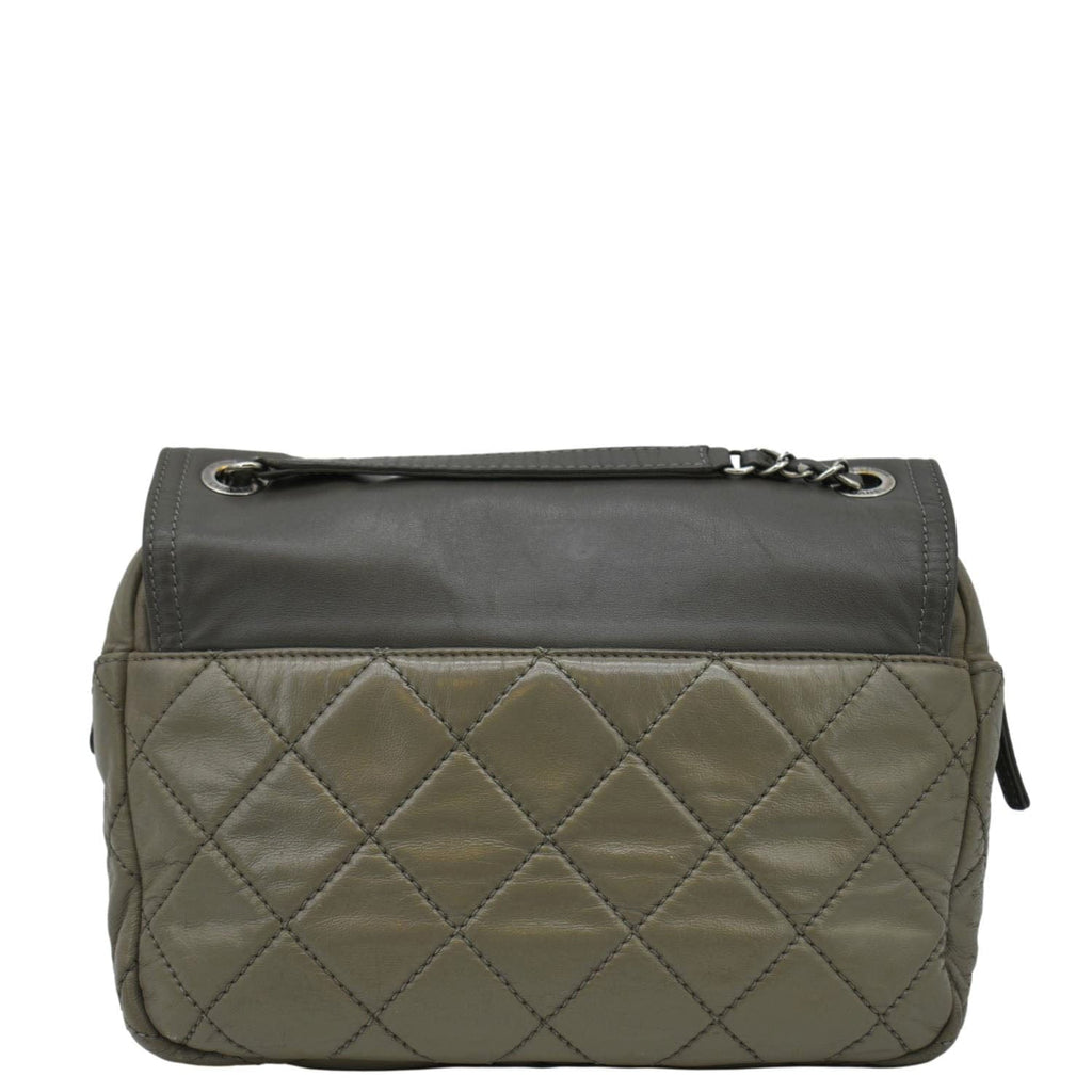 Chanel In The Mix Flap Quilted Leather Shoulder Bag Grey