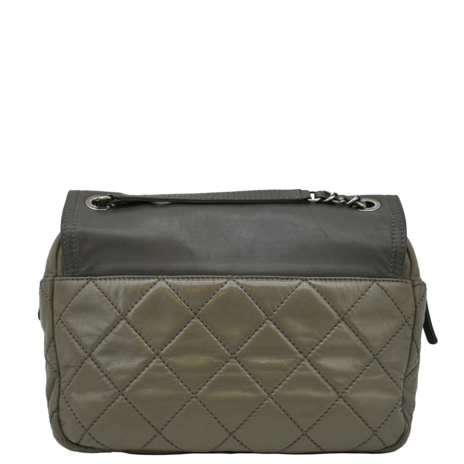 Chanel In The Mix Flap Quilted Leather Shoulder Bag Grey