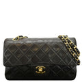 Chanel  Classic Double Flap Medium Quilted Leather Shoulder Bag Dark Brown