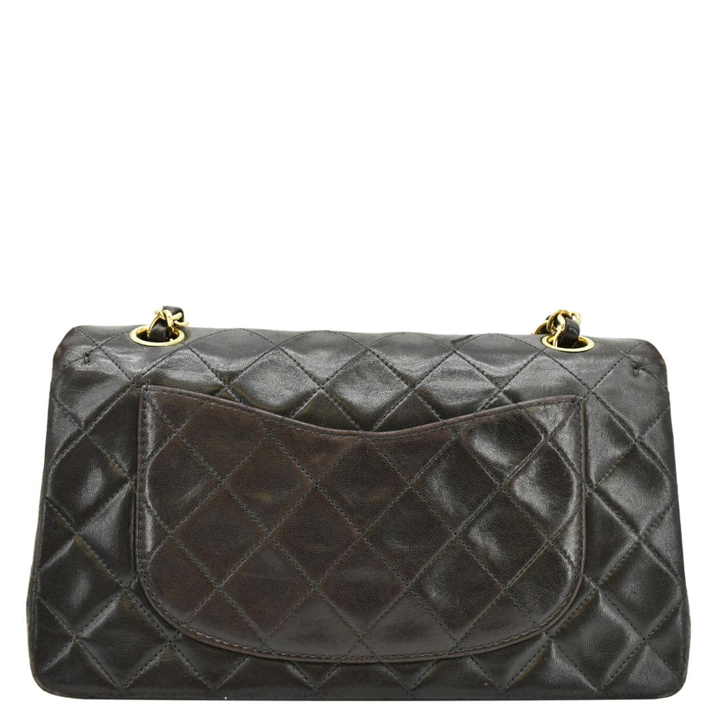 Chanel  Classic Double Flap Medium Quilted Leather Shoulder Bag Dark Brown