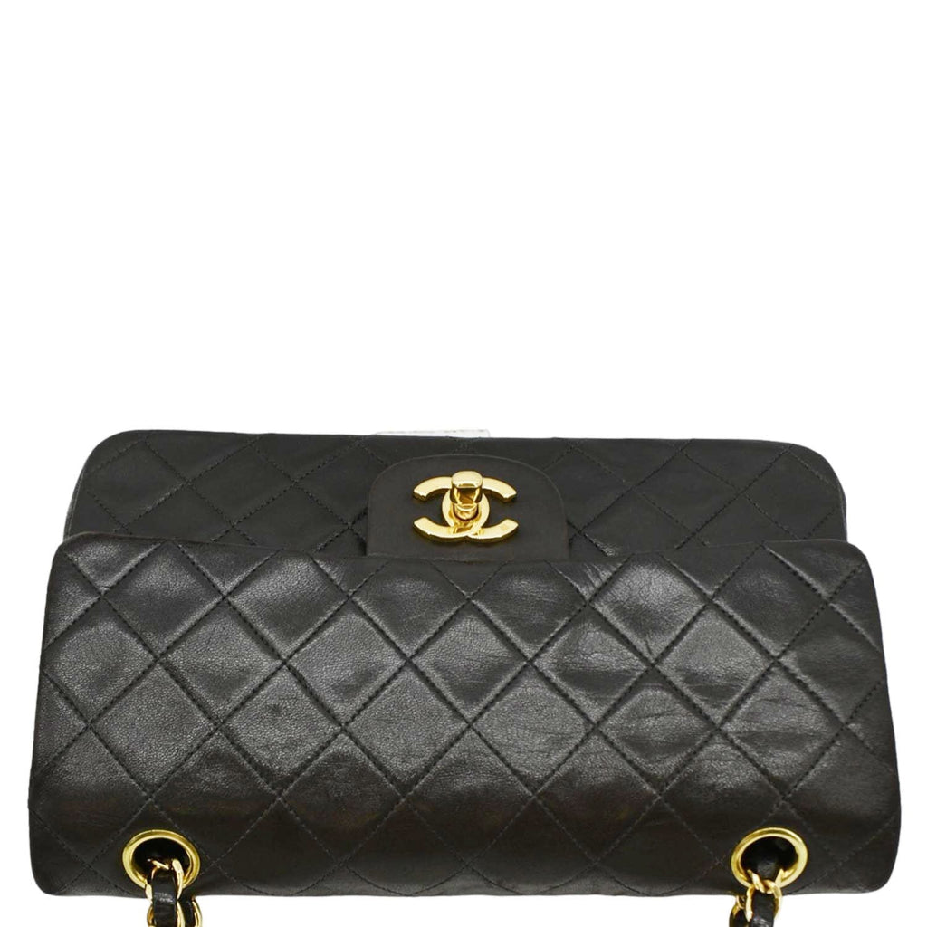 Chanel  Classic Double Flap Medium Quilted Leather Shoulder Bag Dark Brown