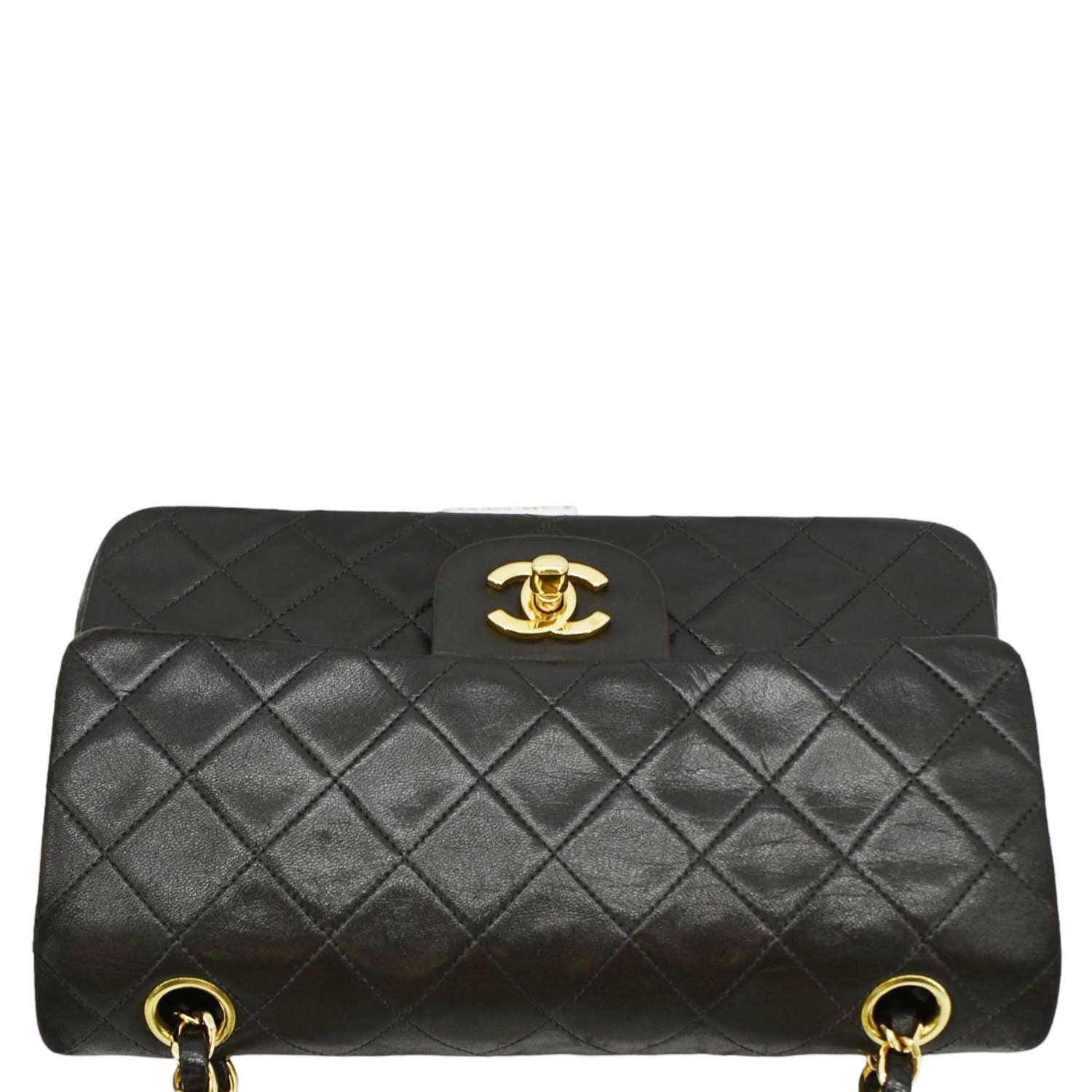 Chanel  Classic Double Flap Medium Quilted Leather Shoulder Bag Dark Brown