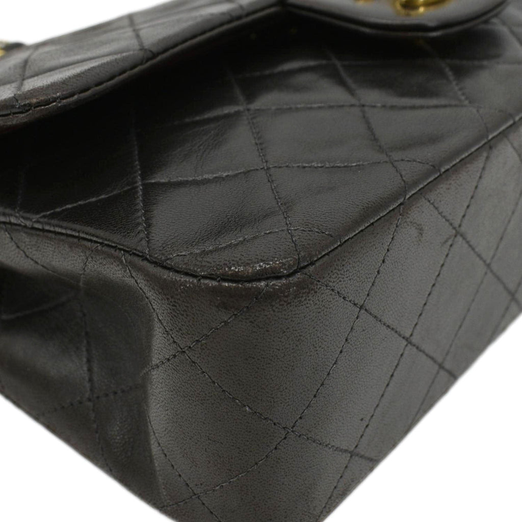 Chanel  Classic Double Flap Medium Quilted Leather Shoulder Bag Dark Brown