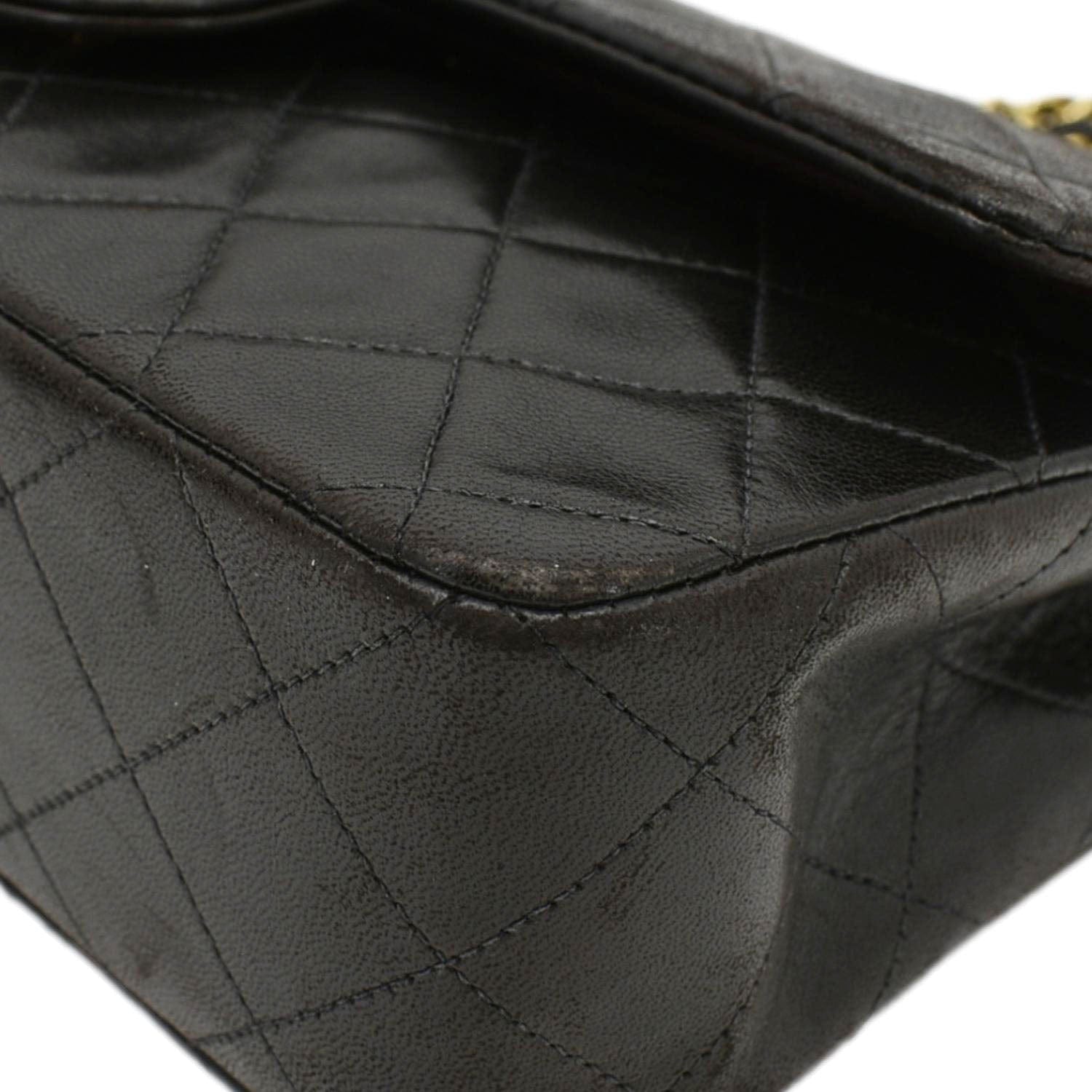 Chanel  Classic Double Flap Medium Quilted Leather Shoulder Bag Dark Brown