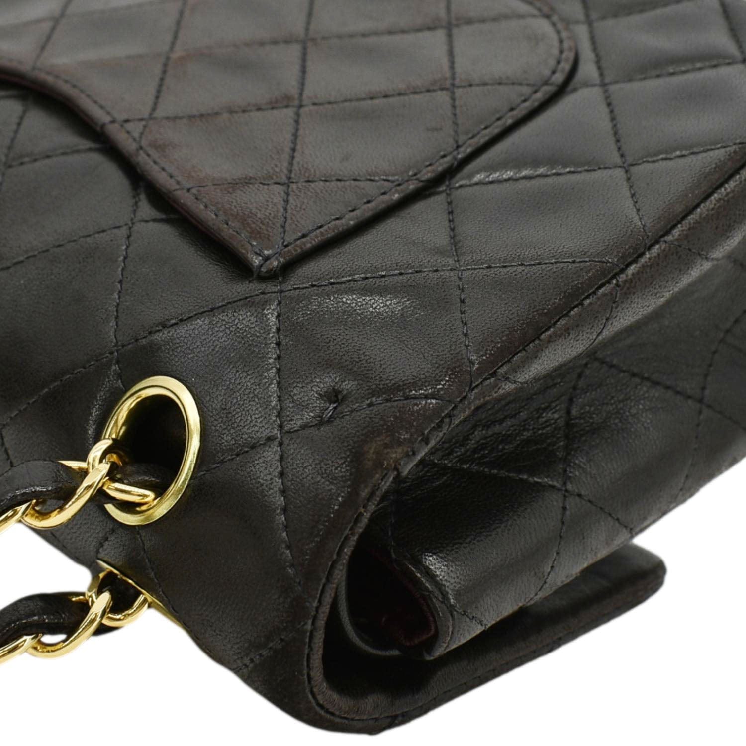 Chanel  Classic Double Flap Medium Quilted Leather Shoulder Bag Dark Brown