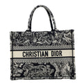CHRISTIAN DIOR  Book Medium Toile De Jouy Reverse Embroidery Tote Blue