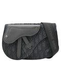 CHRISTIAN DIOR Saddle Oblique Jacquard Crossbody Bag Black