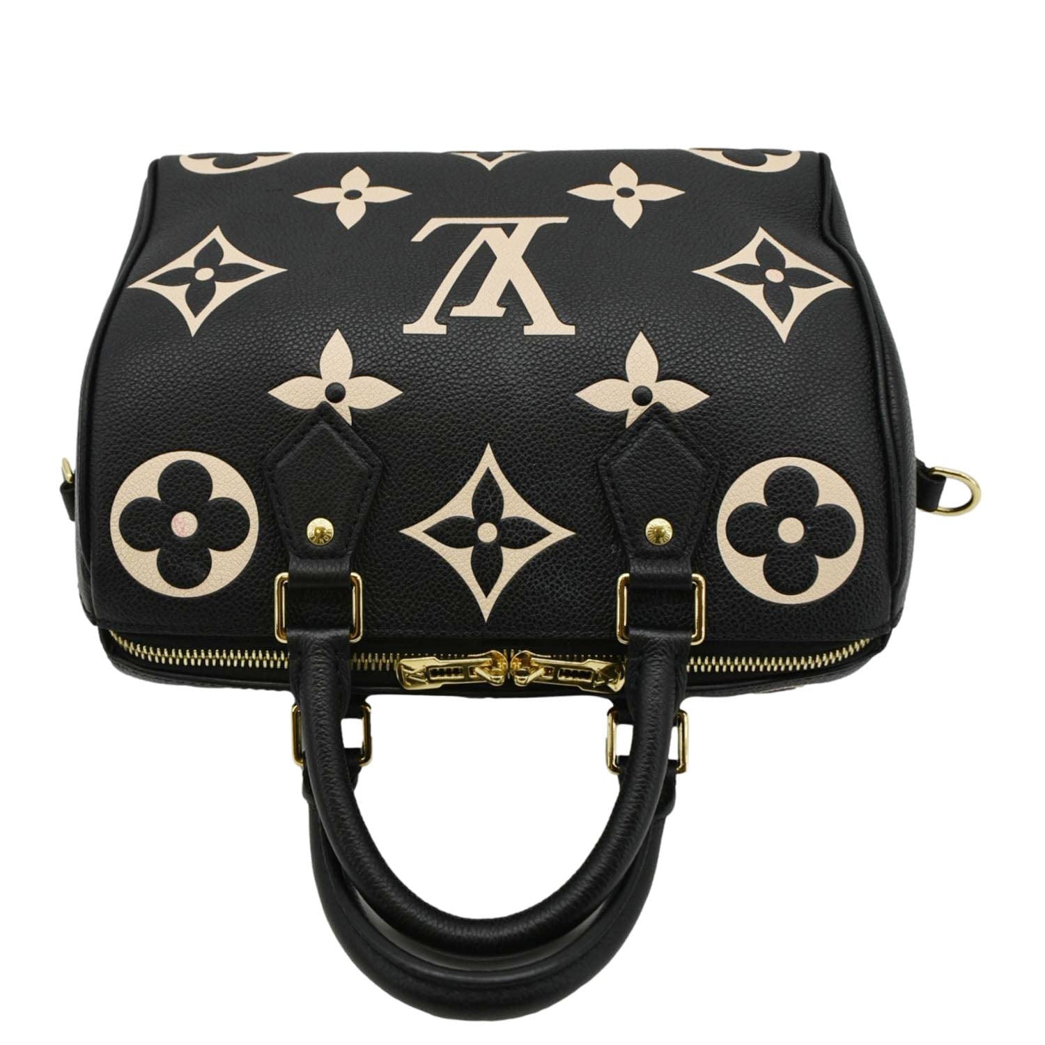 LOUIS VUITTON Speedy 25 Bandouliere Monogram Empreinte Leather Crossbody Bag Bicolor