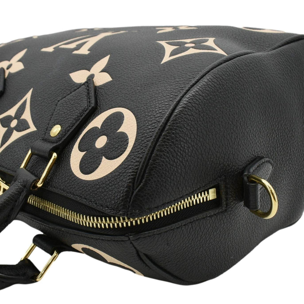 LOUIS VUITTON Speedy 25 Bandouliere Monogram Empreinte Leather Crossbody Bag Bicolor