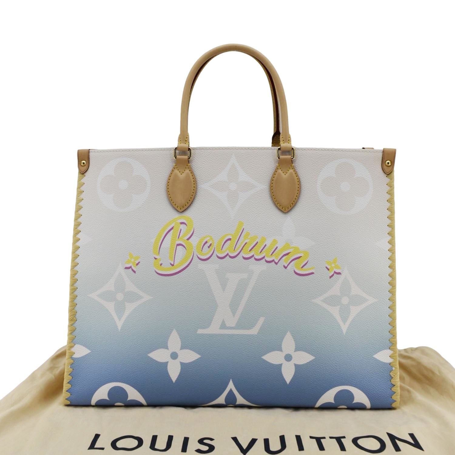 LOUIS VUITTON Onthego GM Cities By The Pool Canvas Tote Bag Multicolor