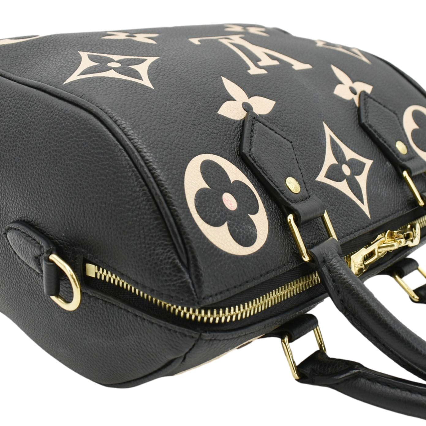 LOUIS VUITTON Speedy 25 Bandouliere Monogram Empreinte Leather Crossbody Bag Bicolor