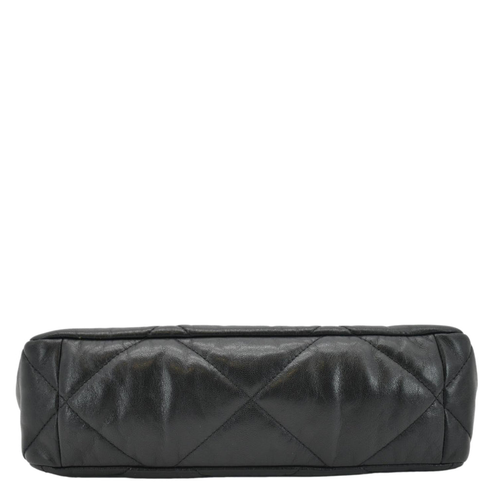 Chanel 19 Flap Quilted Lambskin Leather Shoulder Bag Black