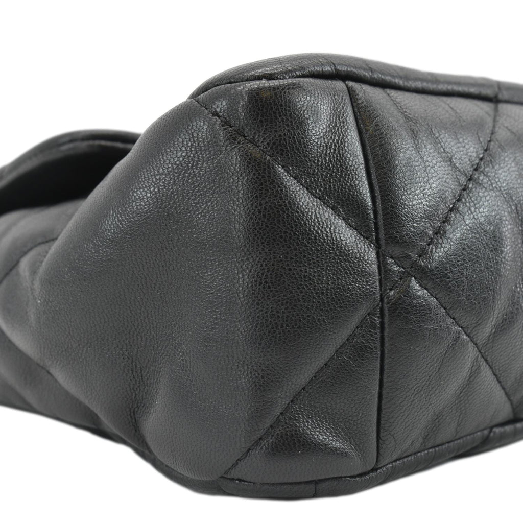 Chanel 19 Flap Quilted Lambskin Leather Shoulder Bag Black