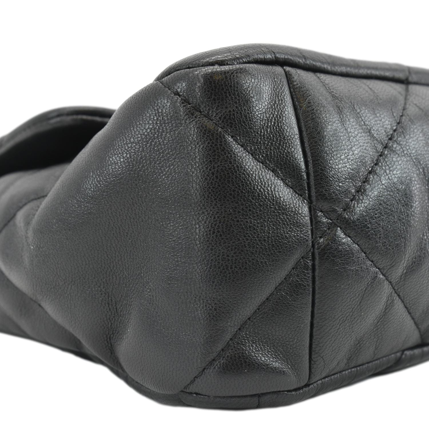 Chanel 19 Flap Quilted Lambskin Leather Shoulder Bag Black