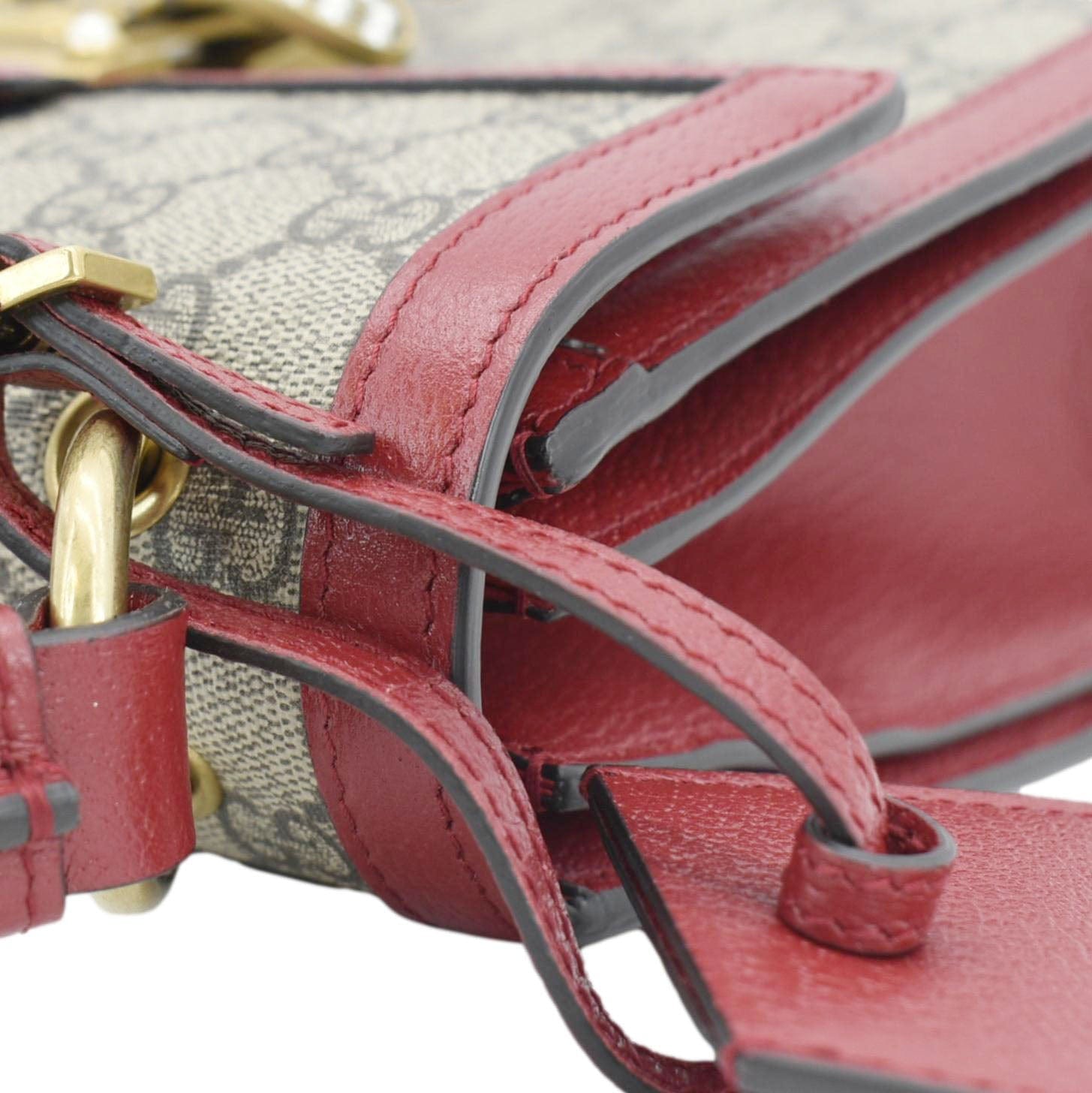 GUCCI Queen Margaret Bee Gucci Supreme Canvas Shoulder Bag Red 476541