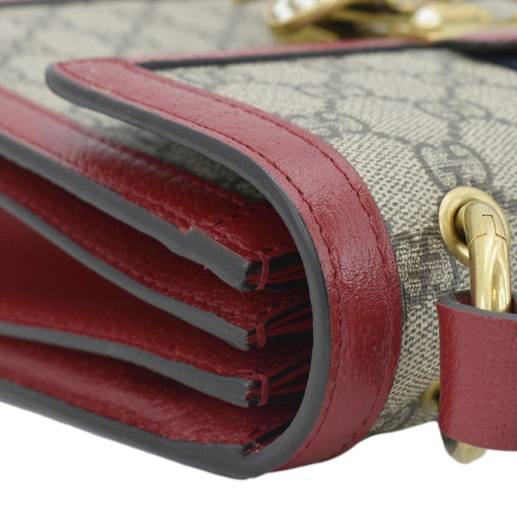 GUCCI Queen Margaret Bee Gucci Supreme Canvas Shoulder Bag Red 476541