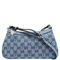 GUCCI X Palace Half Moon Mini Gucci-P Canvas Shoulder Bag Light Blue 723737
