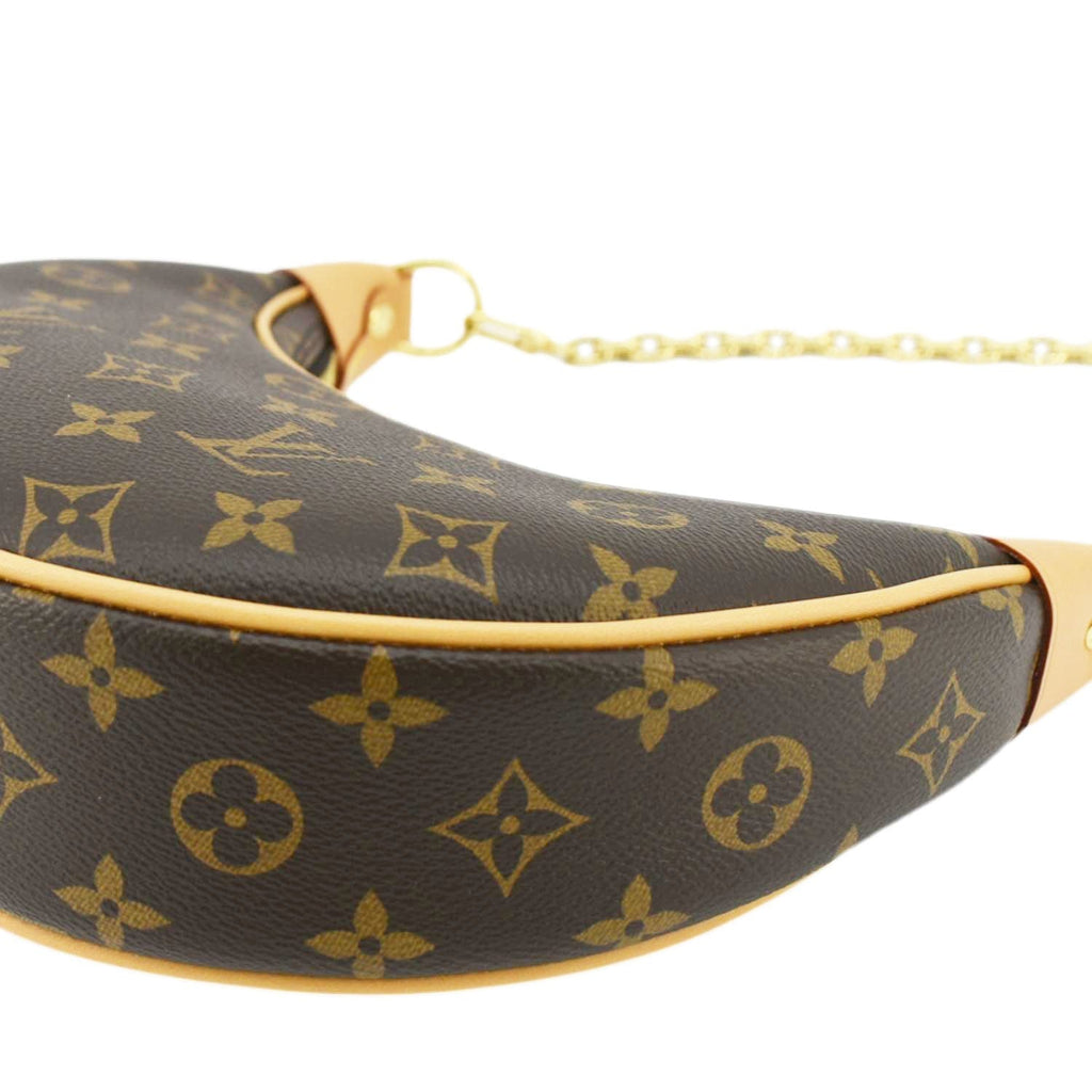 LOUIS VUITTON Loop Half Moon Monogram Canvas Shoulder Bag Brown