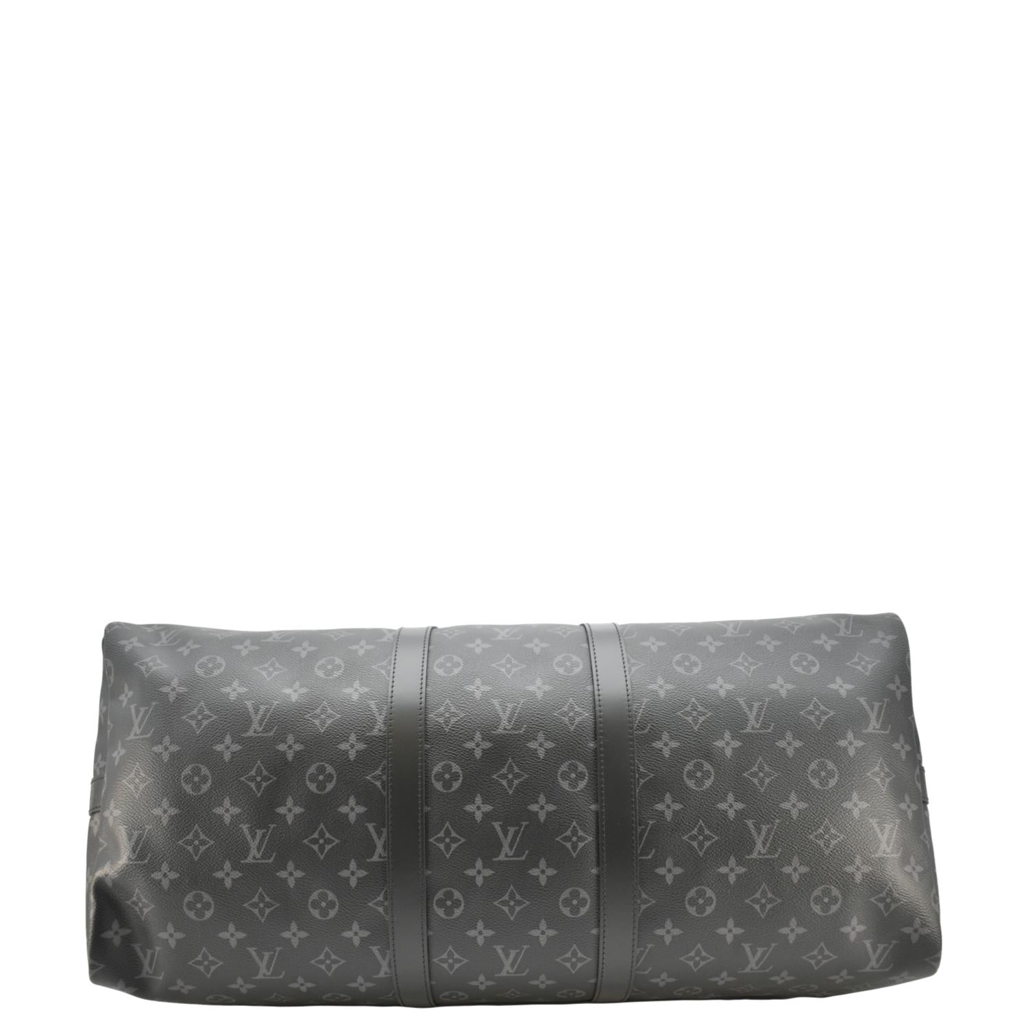 LOUIS VUITTON Keepall 55 Bandouliere Monogram Eclipse Travel Bag Black