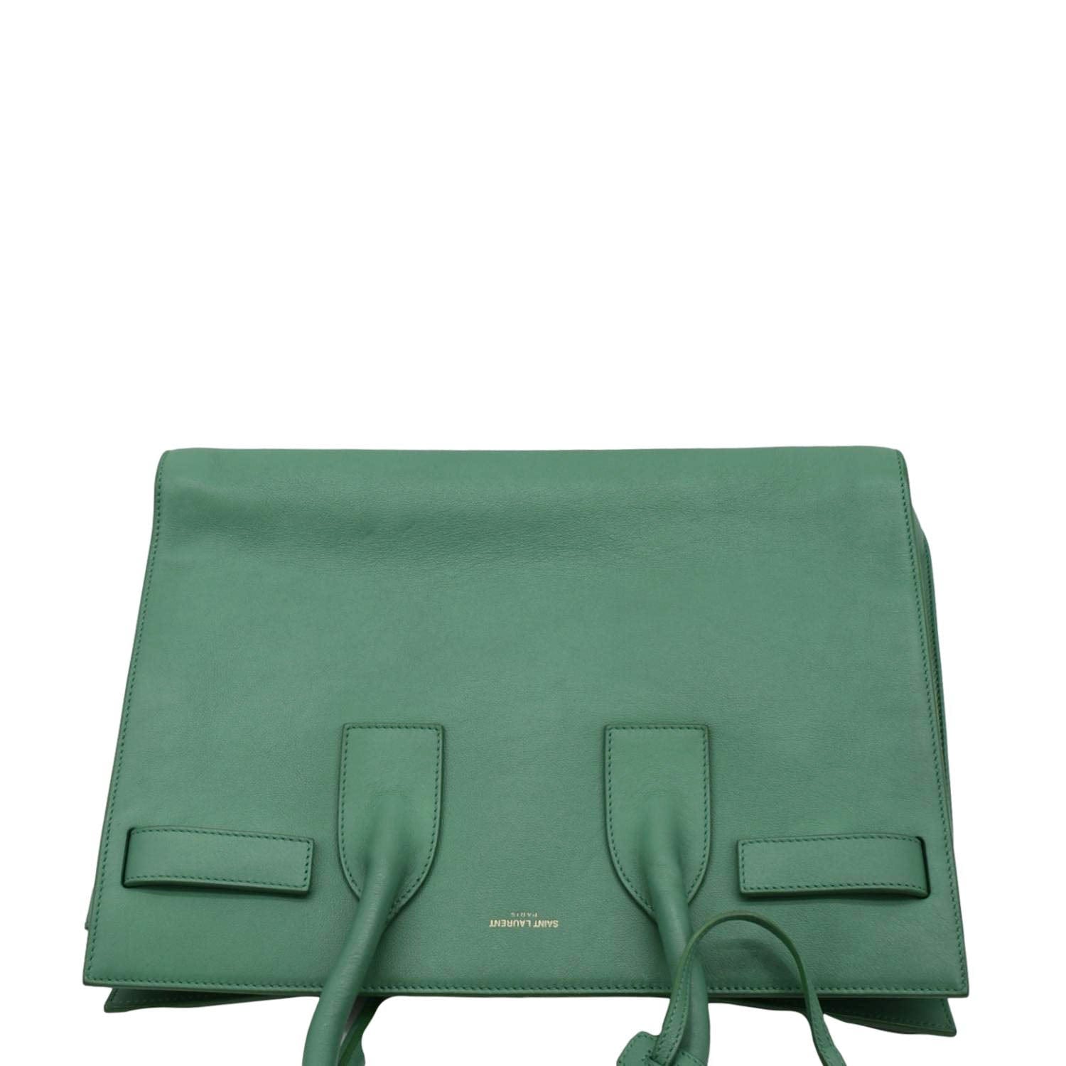 YVES SAINT LAURENT Sac de Jour Leather Satchel Shoulder Bag Green