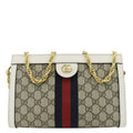 GUCCI Ophidia Gucci Small Supreme Canvas Chain Shoulder Bag Beige 503877