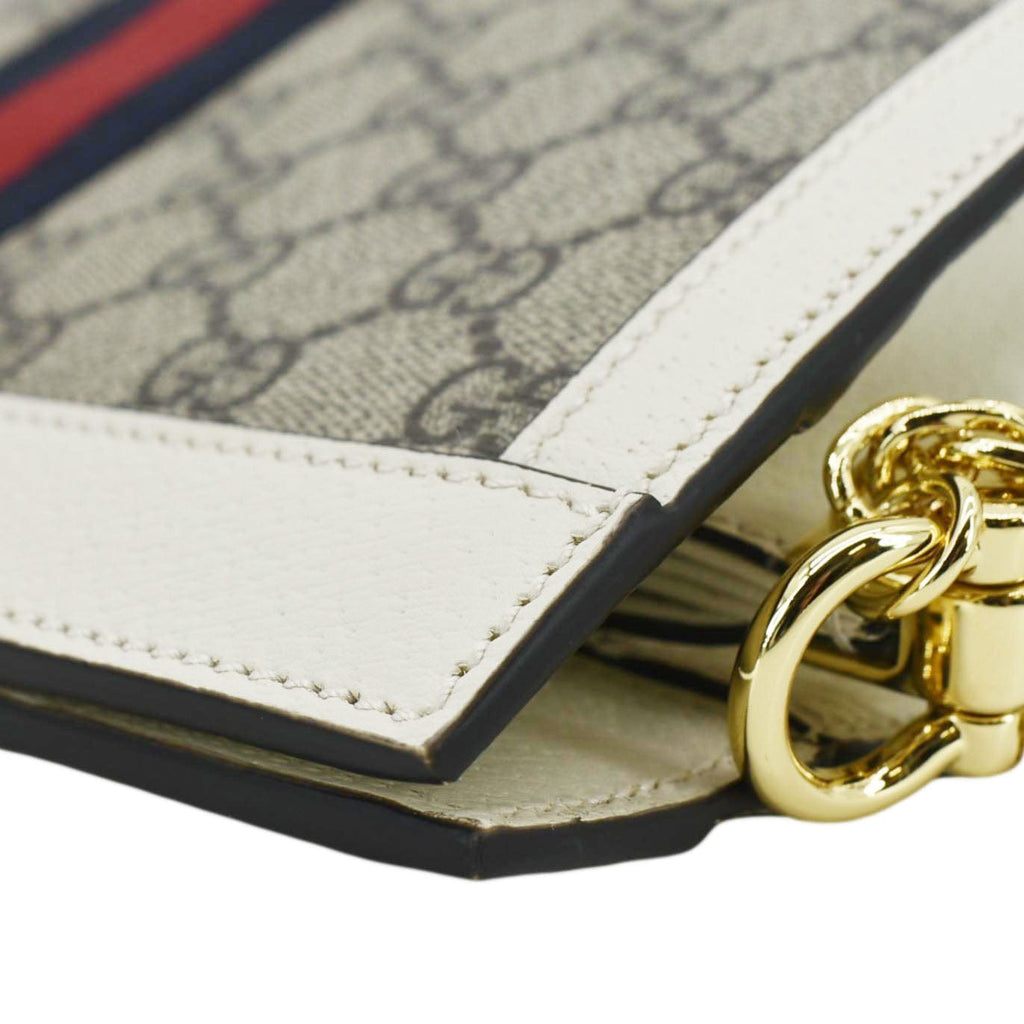 GUCCI Ophidia Gucci Small Supreme Canvas Chain Shoulder Bag Beige 503877