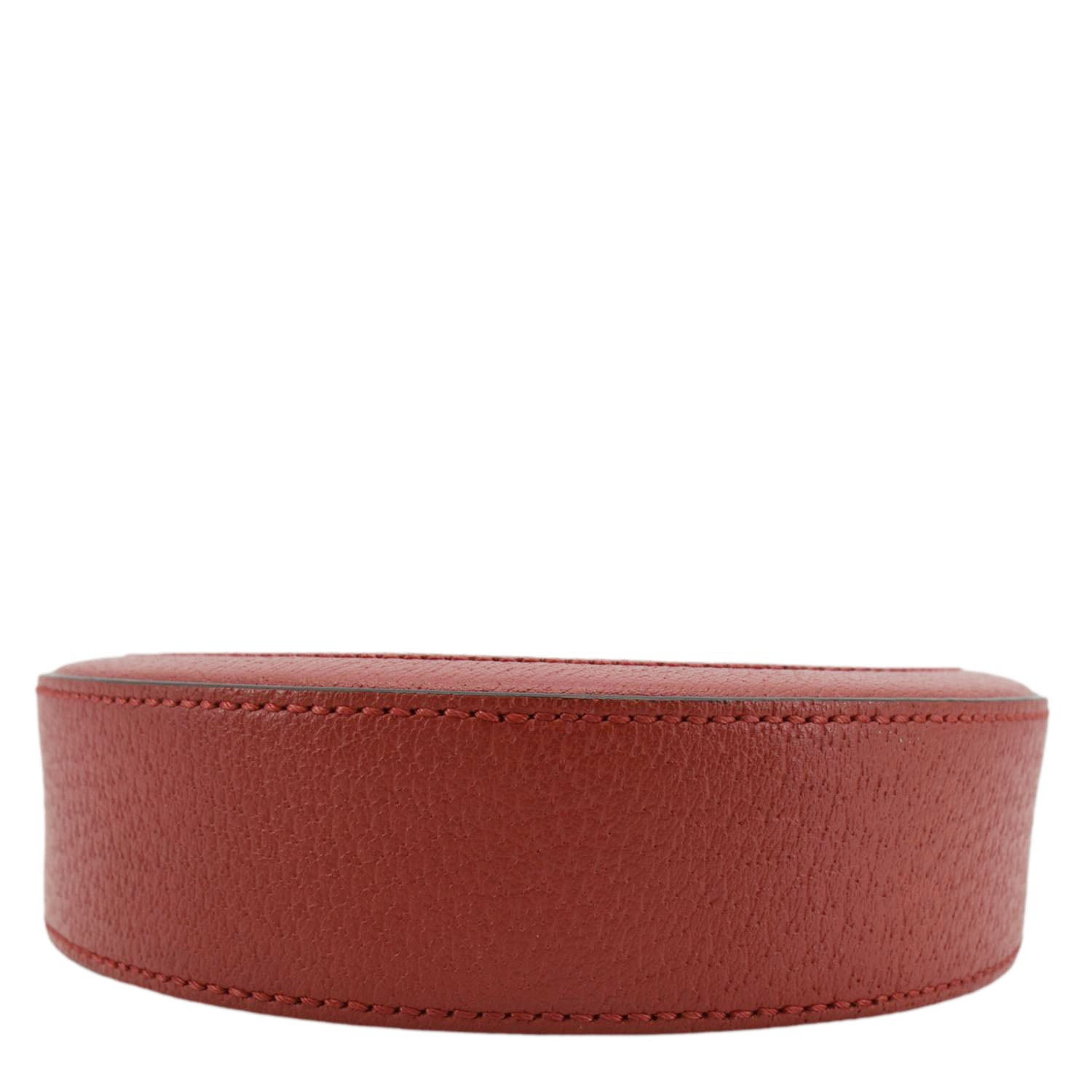 GUCCI Ophidia Apple Round Gucci Supreme Monogram Canvas Crossbody Bag Red 625216