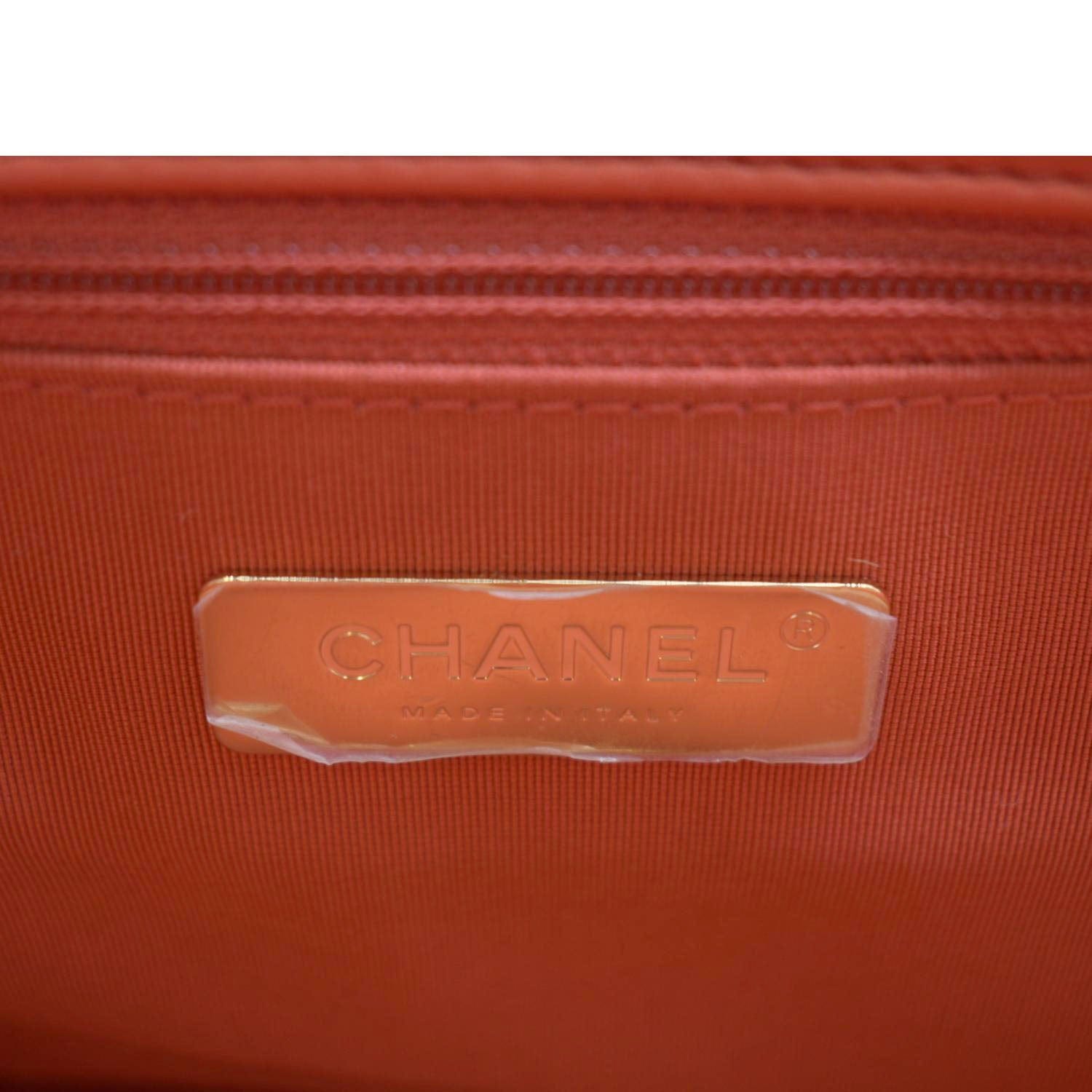 Chanel 19 Flap Quitled Jersey Lambskin Shoulder Bag Red