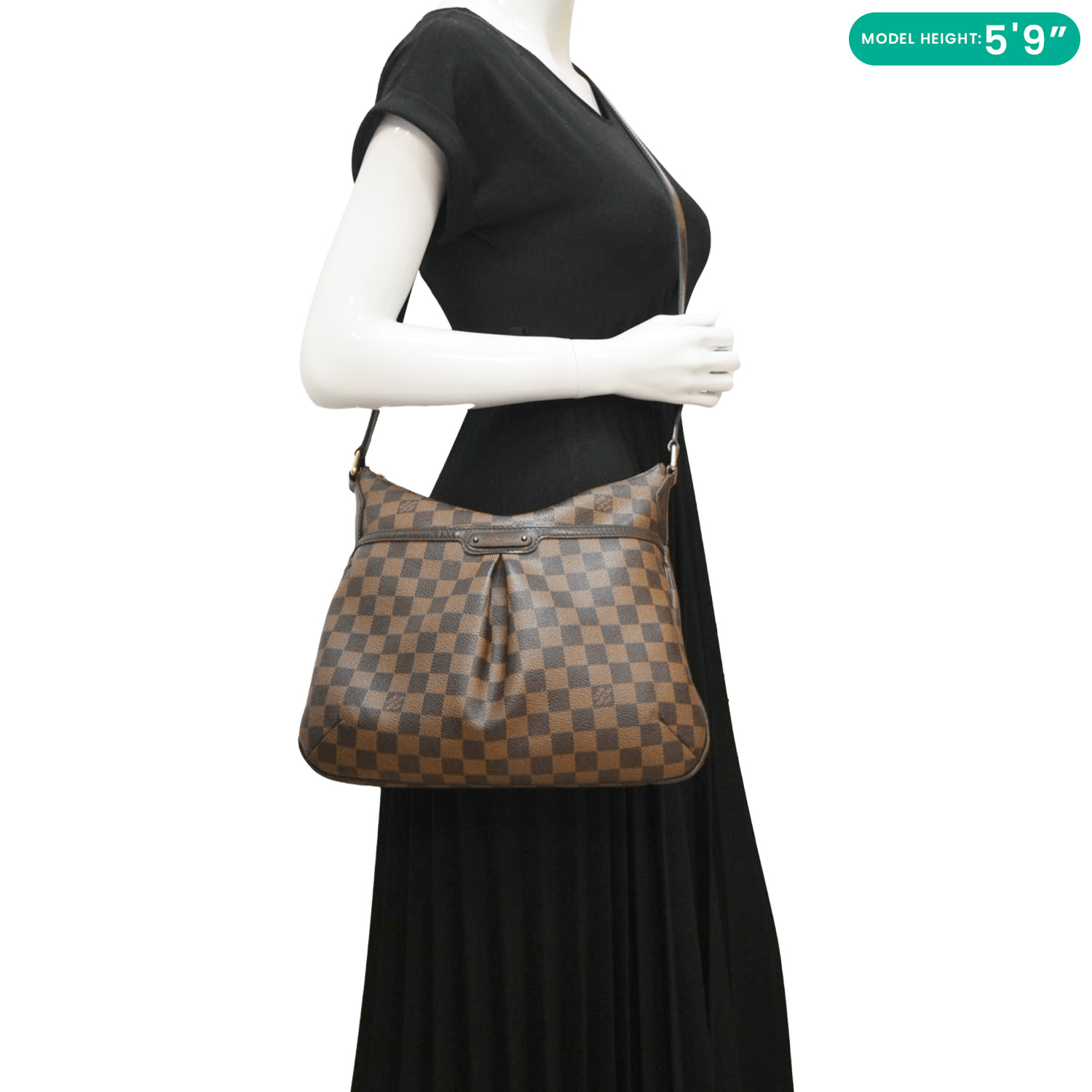 LOUIS VUITTON Bloomsbury PM Damier Ebene Crossbody Bag Brown