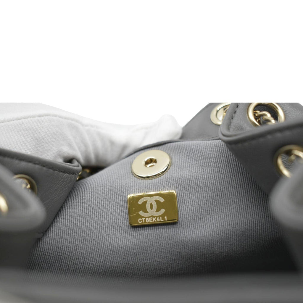 Chanel Duma Small Quilted Leather Backpack Bag Grey