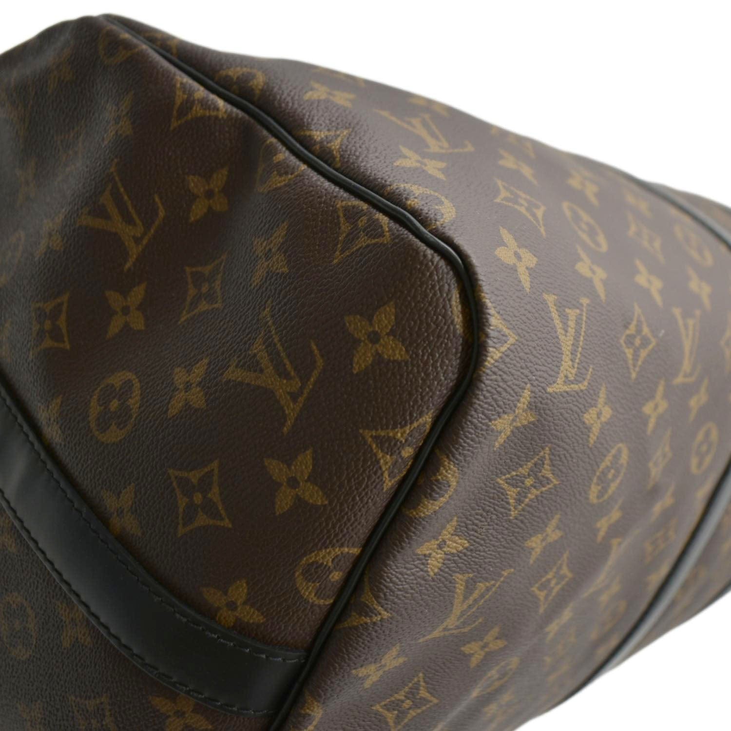 LOUIS VUITTON Keepall 55 Bandouliere Monogram Canvas Travel Bag Brown