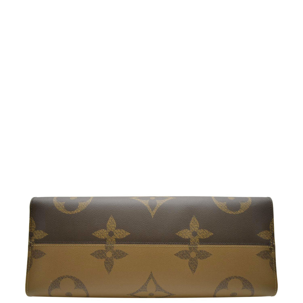LOUIS VUITTON Onthego GM Giant Monogram Canvas Tote Bag Brown