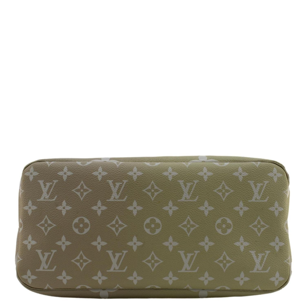 LOUIS VUITTON Neverfull MM Monogram Canvas Tote Sunset Khaki