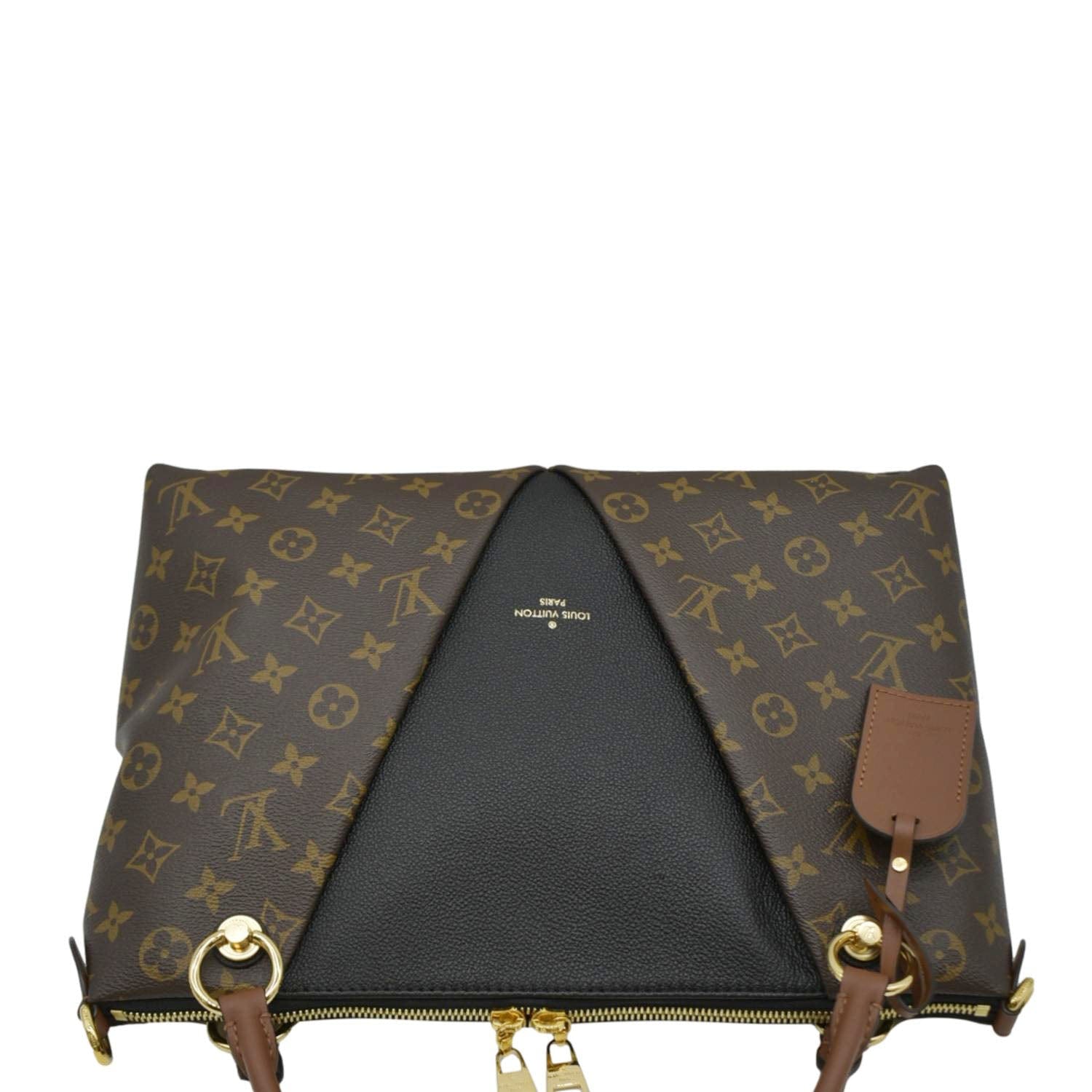 LOUIS VUITTON V Monogram Canvas Tote Shoulder Bag Brown