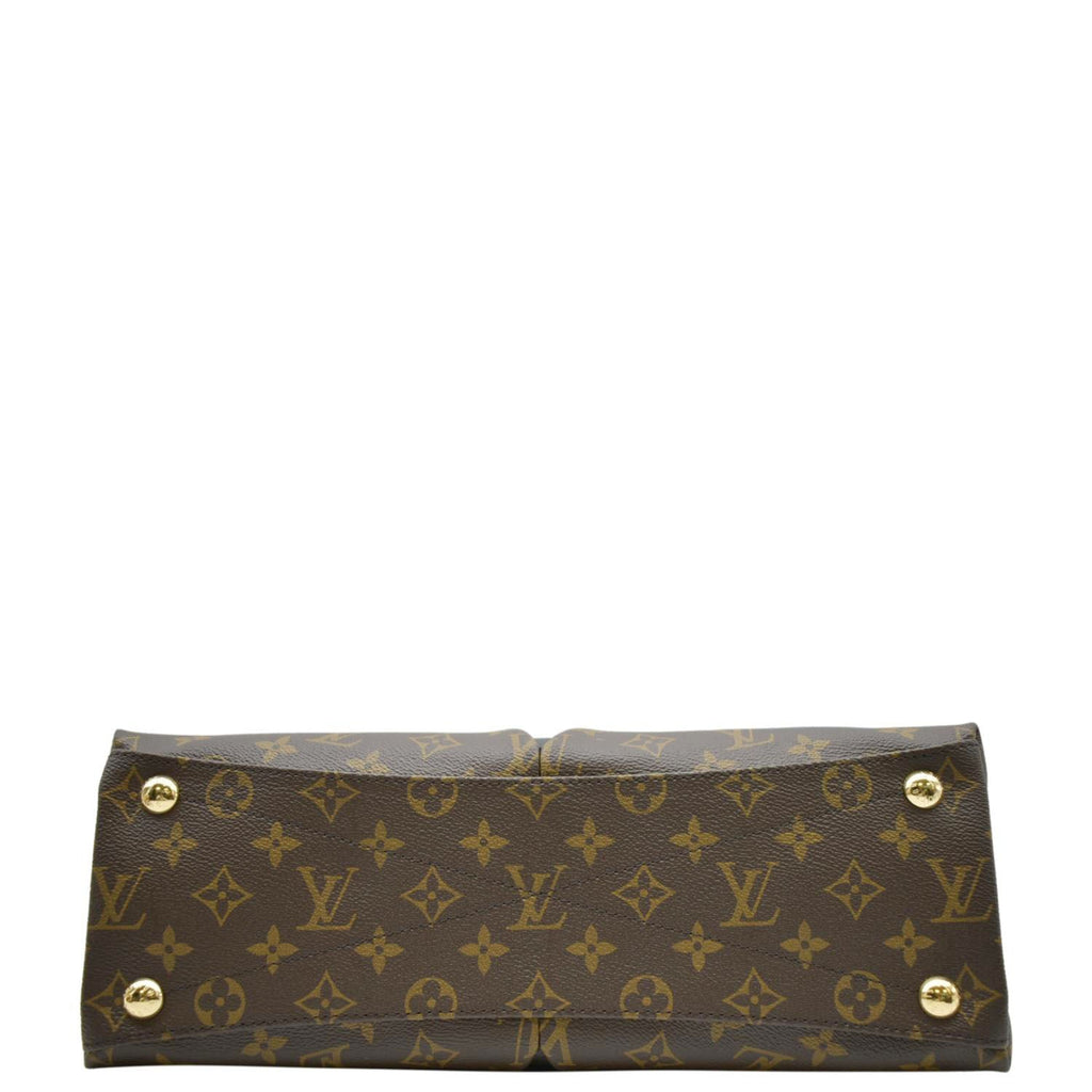LOUIS VUITTON V Monogram Canvas Tote Shoulder Bag Brown