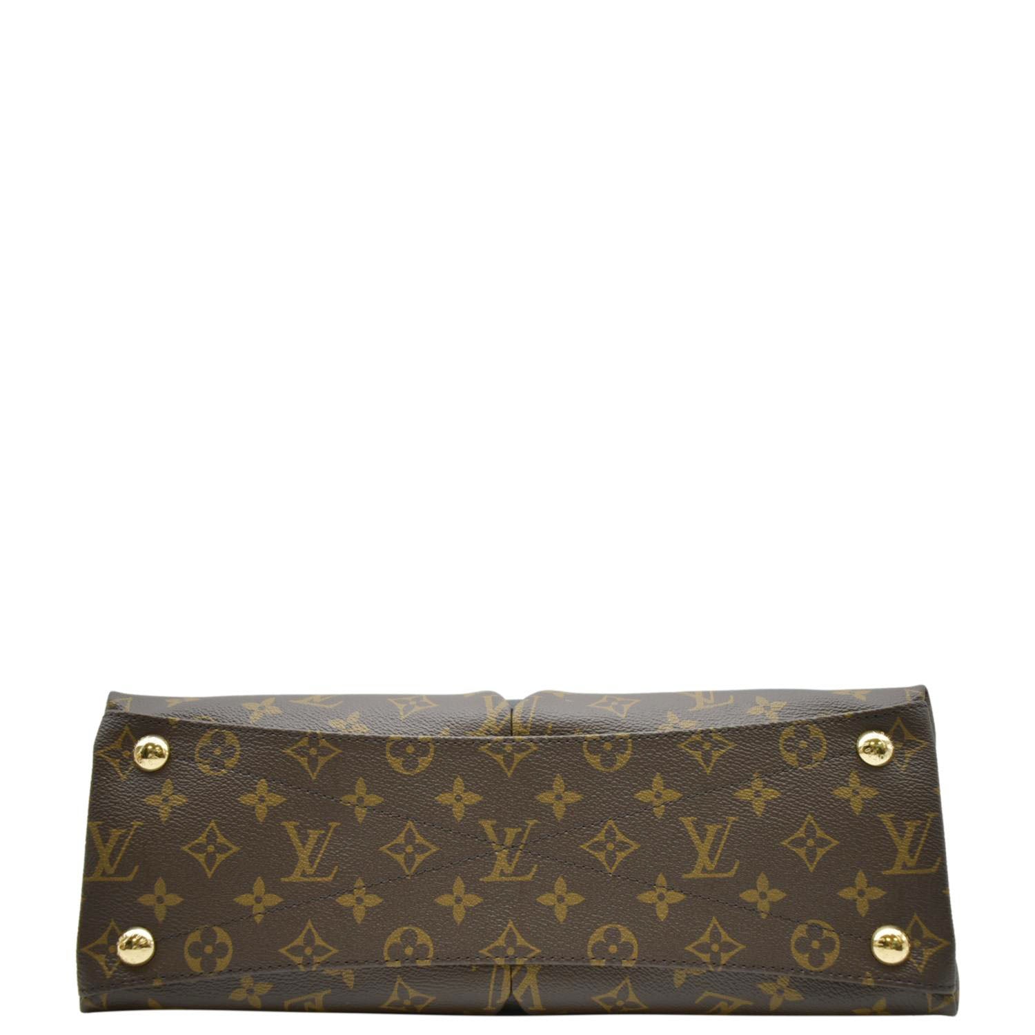 LOUIS VUITTON V Monogram Canvas Tote Shoulder Bag Brown