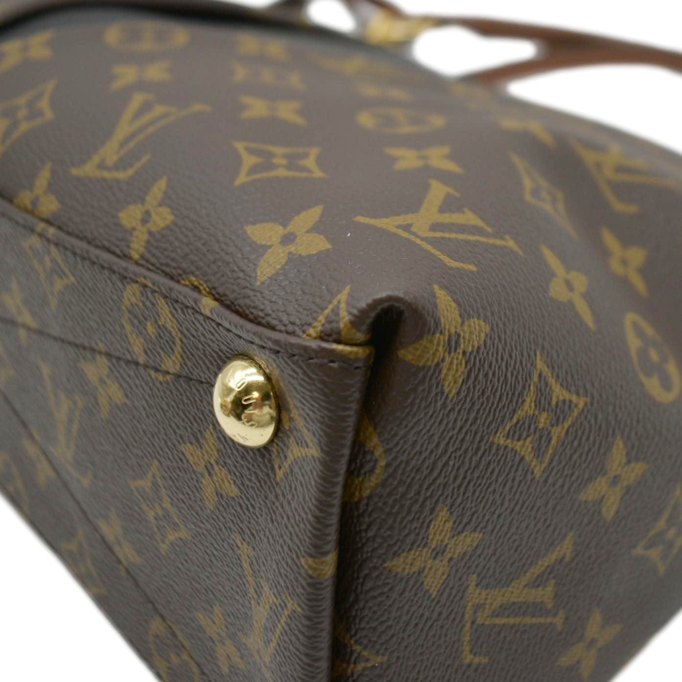 LOUIS VUITTON V Monogram Canvas Tote Shoulder Bag Brown